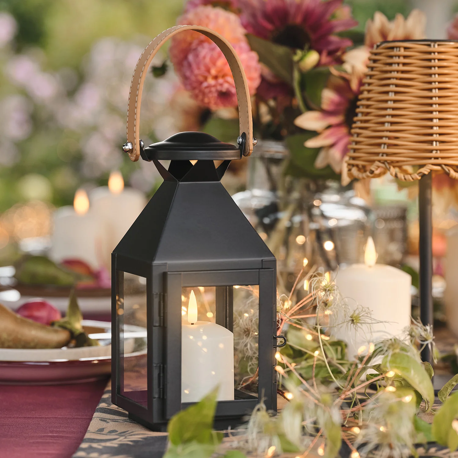 Brixham Small Leather Handle Lantern with TruGlow® Candle - Image 5