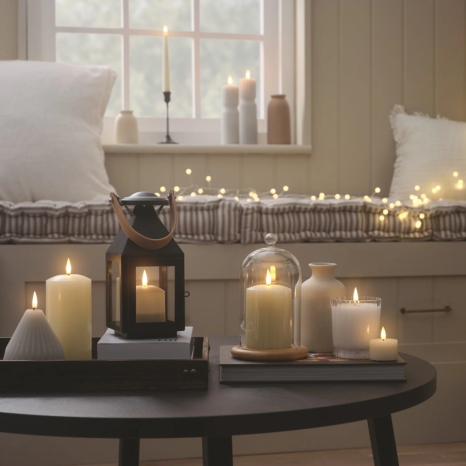 Brixham Small Leather Handle Lantern with TruGlow® Candle - Image 7