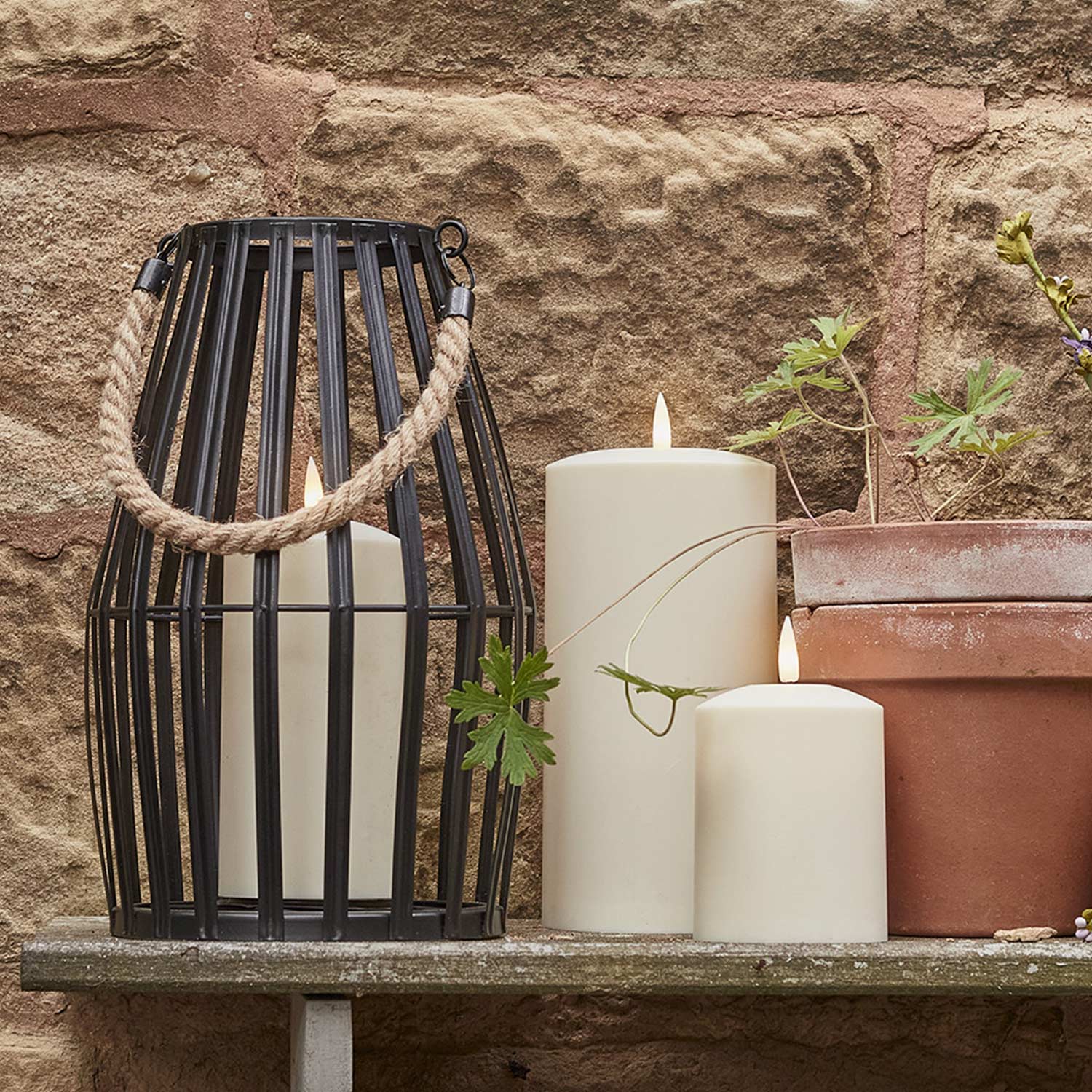 Canberra Slatted Outdoor Lantern with TruGlow® Candle - Image 13