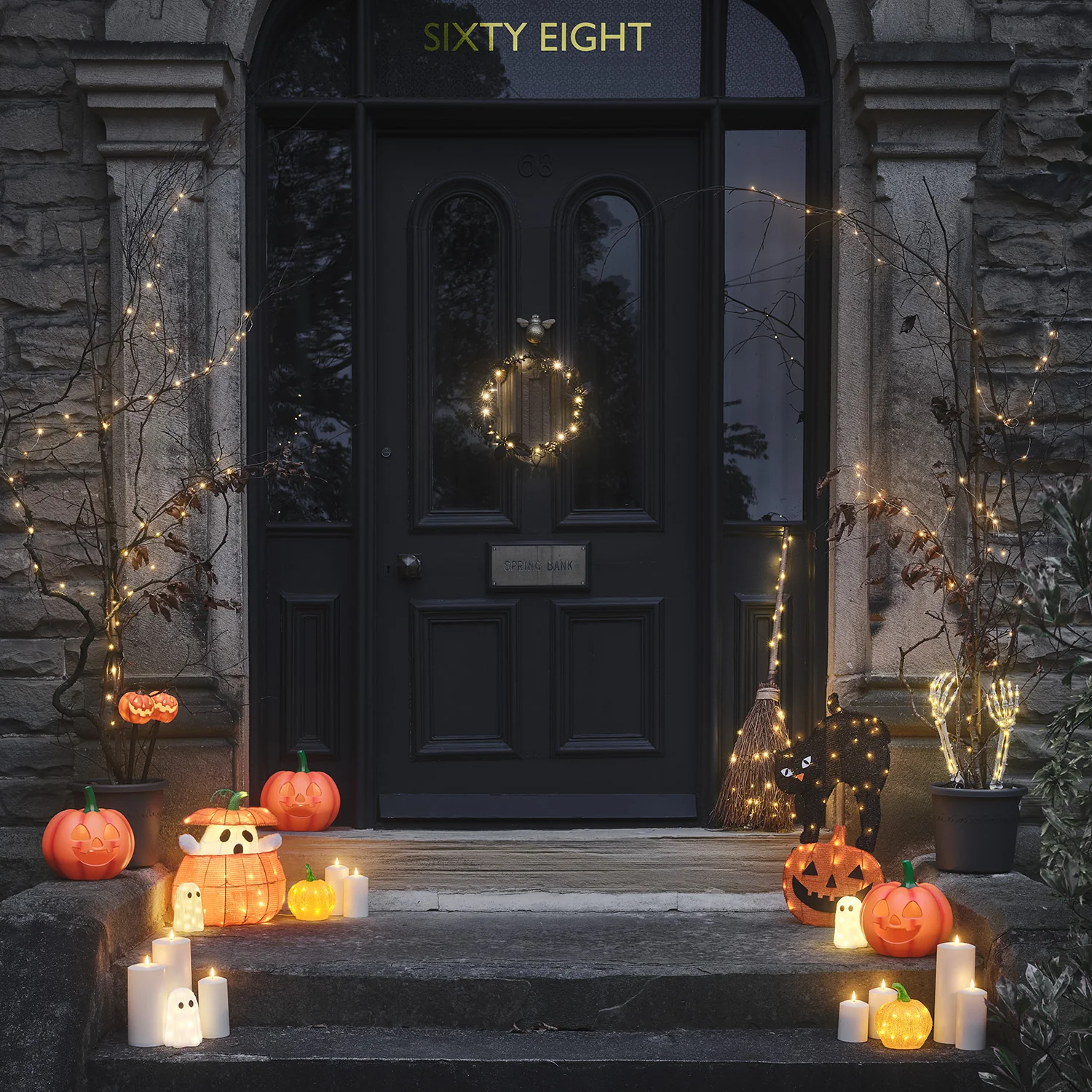 Halloween Cat & Pumpkin Outdoor Stake Light - Image 4