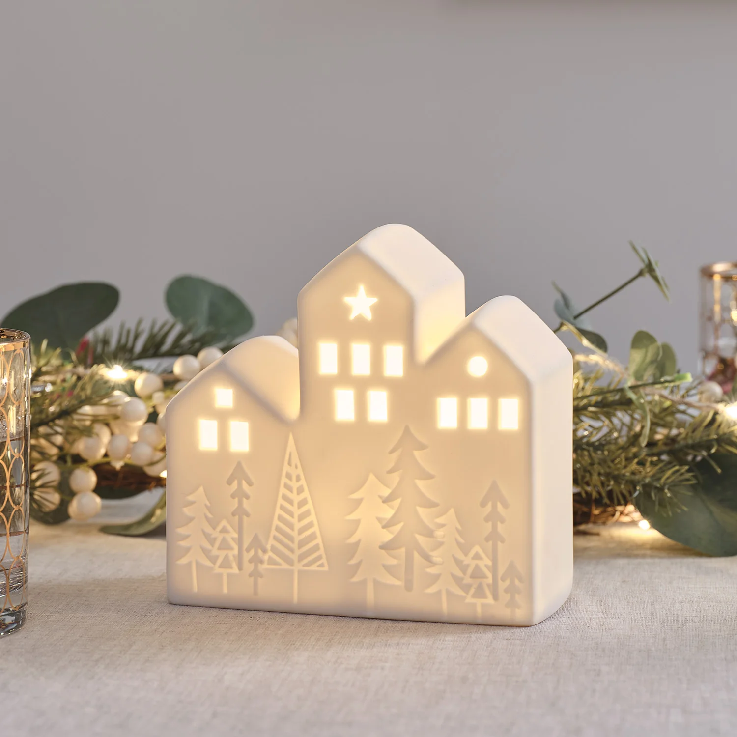 Ceramic House LED Christmas Decoration - Image 3