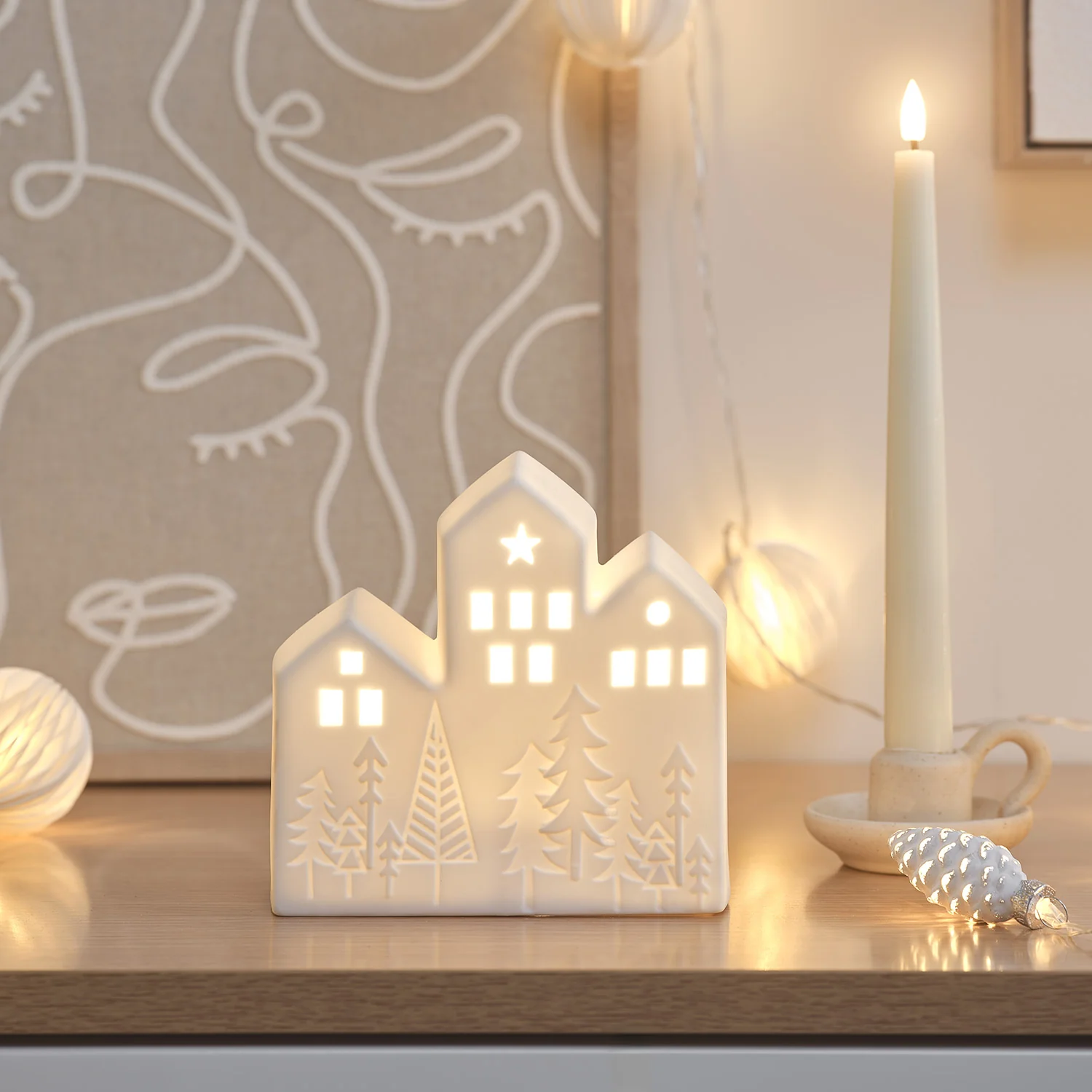 Ceramic House LED Christmas Decoration - Image 5