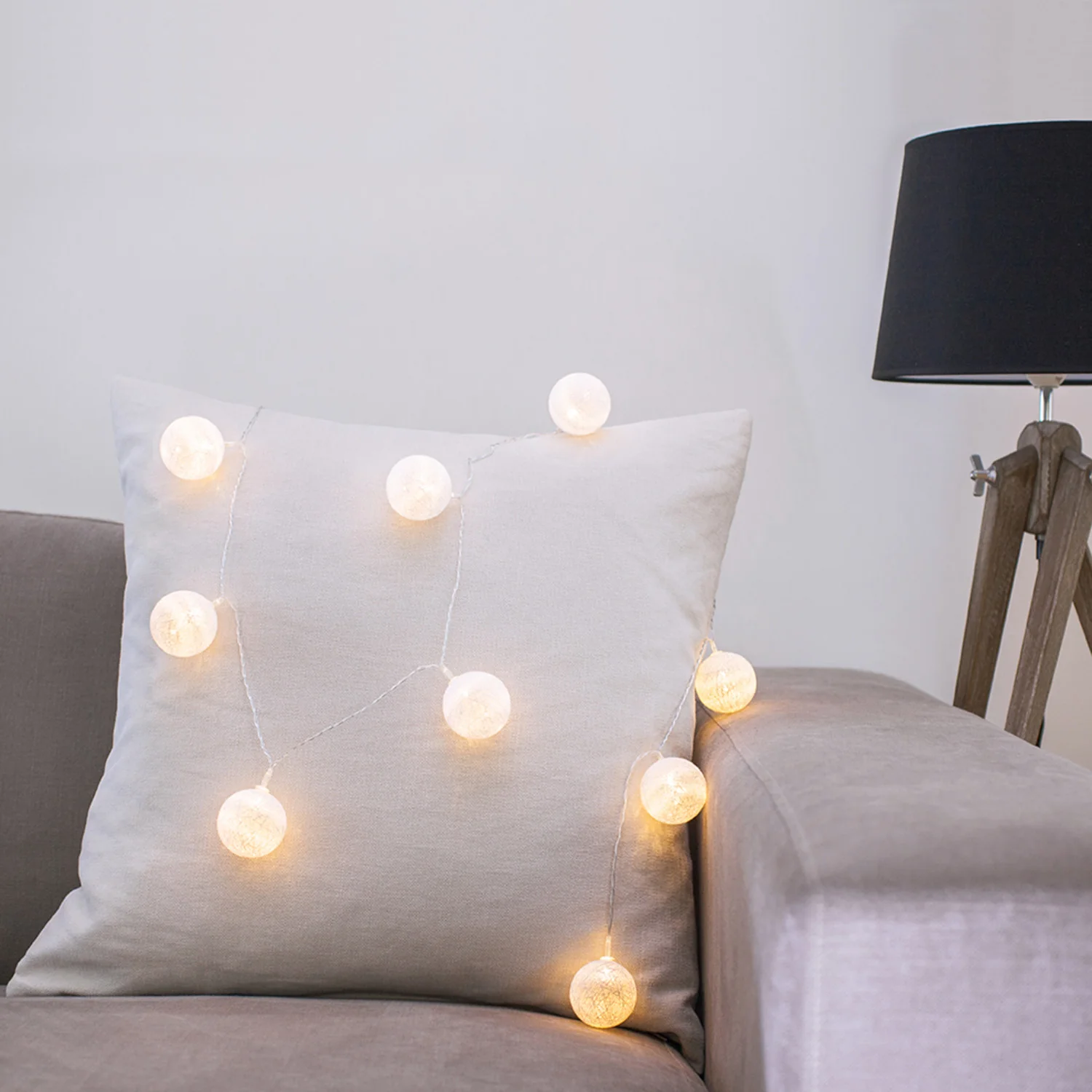 Chalk Cotton Ball Fairy Lights - Image 3