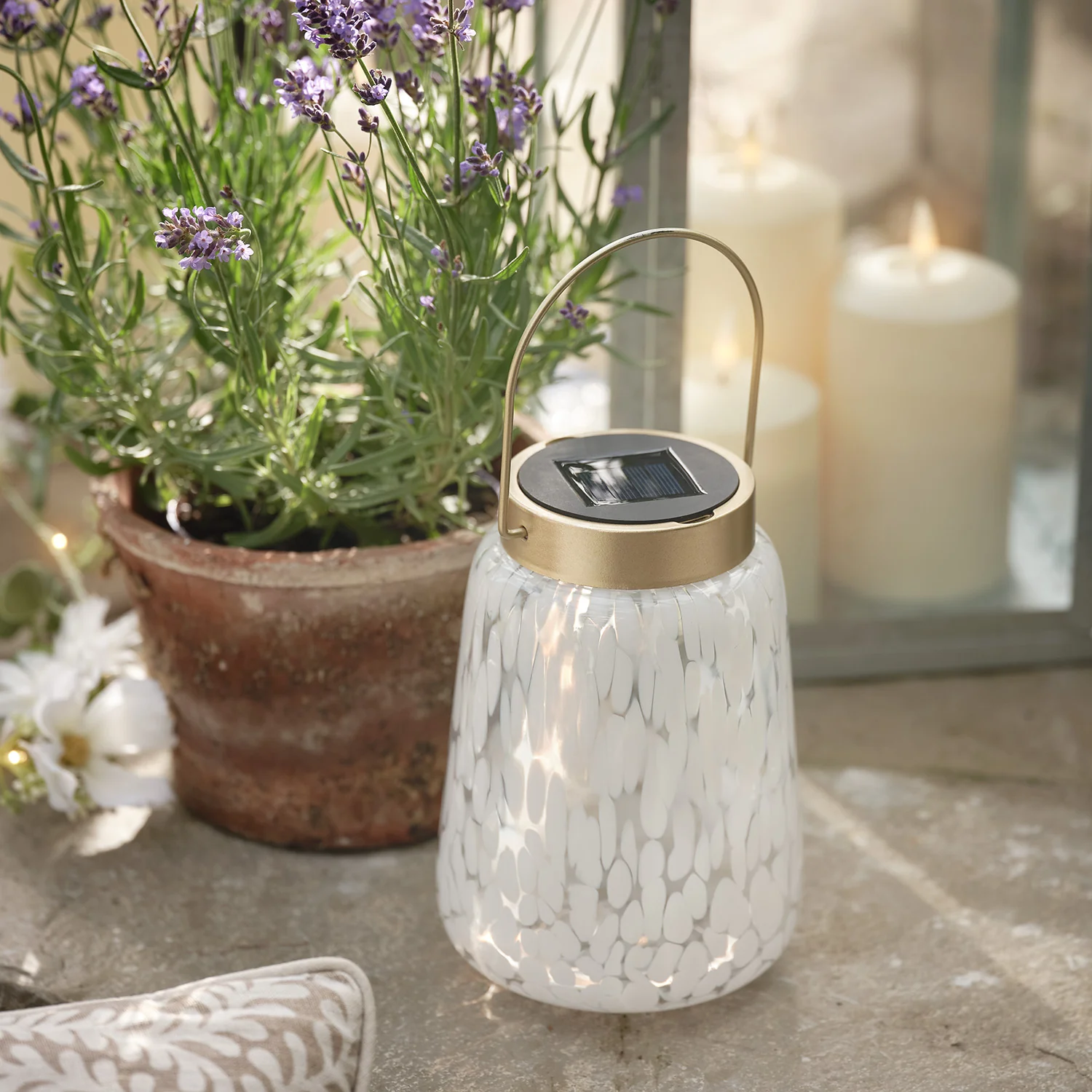 Confetti Glass Solar Lantern - Image 2