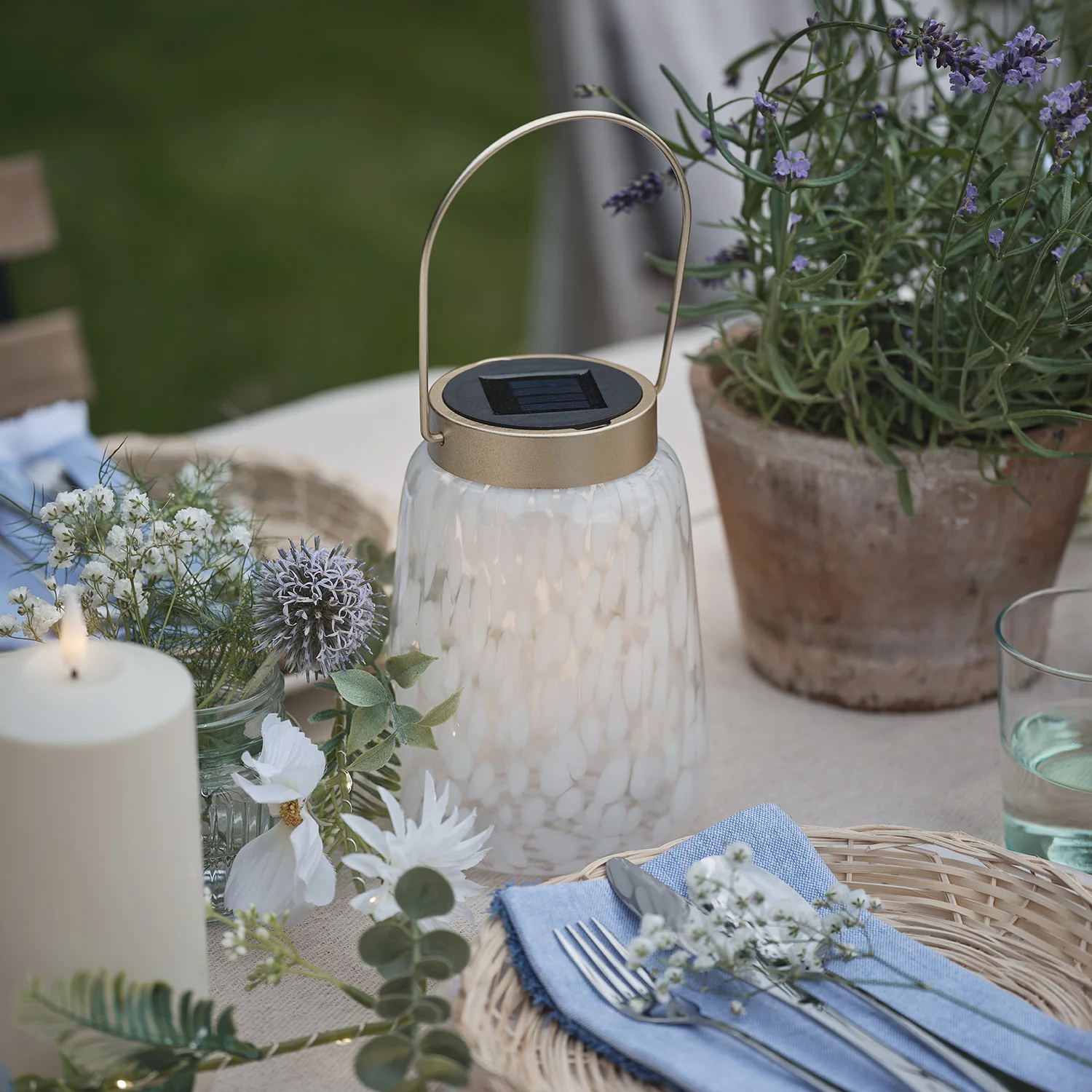 Confetti Glass Solar Lantern - Image 4