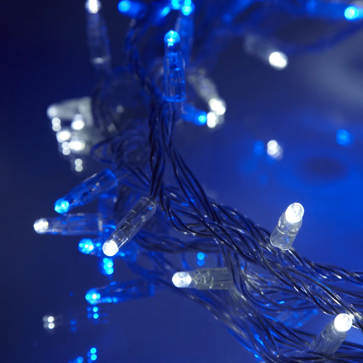 Core Connect 10m 100 Blue & White Connectable Fairy Lights Clear Cable - Image 3