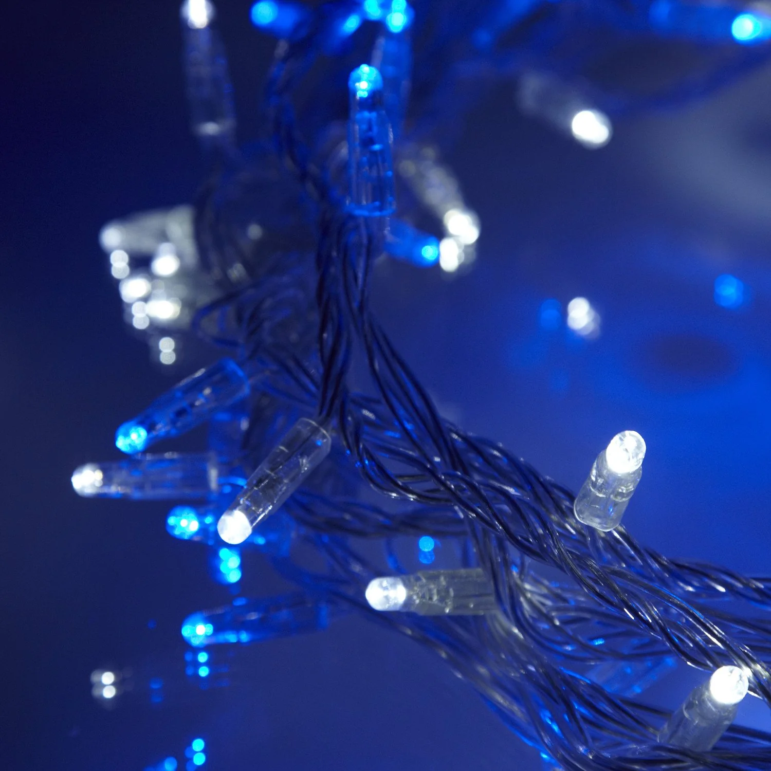 Core Connect 30m 300 Blue & White Connectable Fairy Lights Clear Cable - Image 2