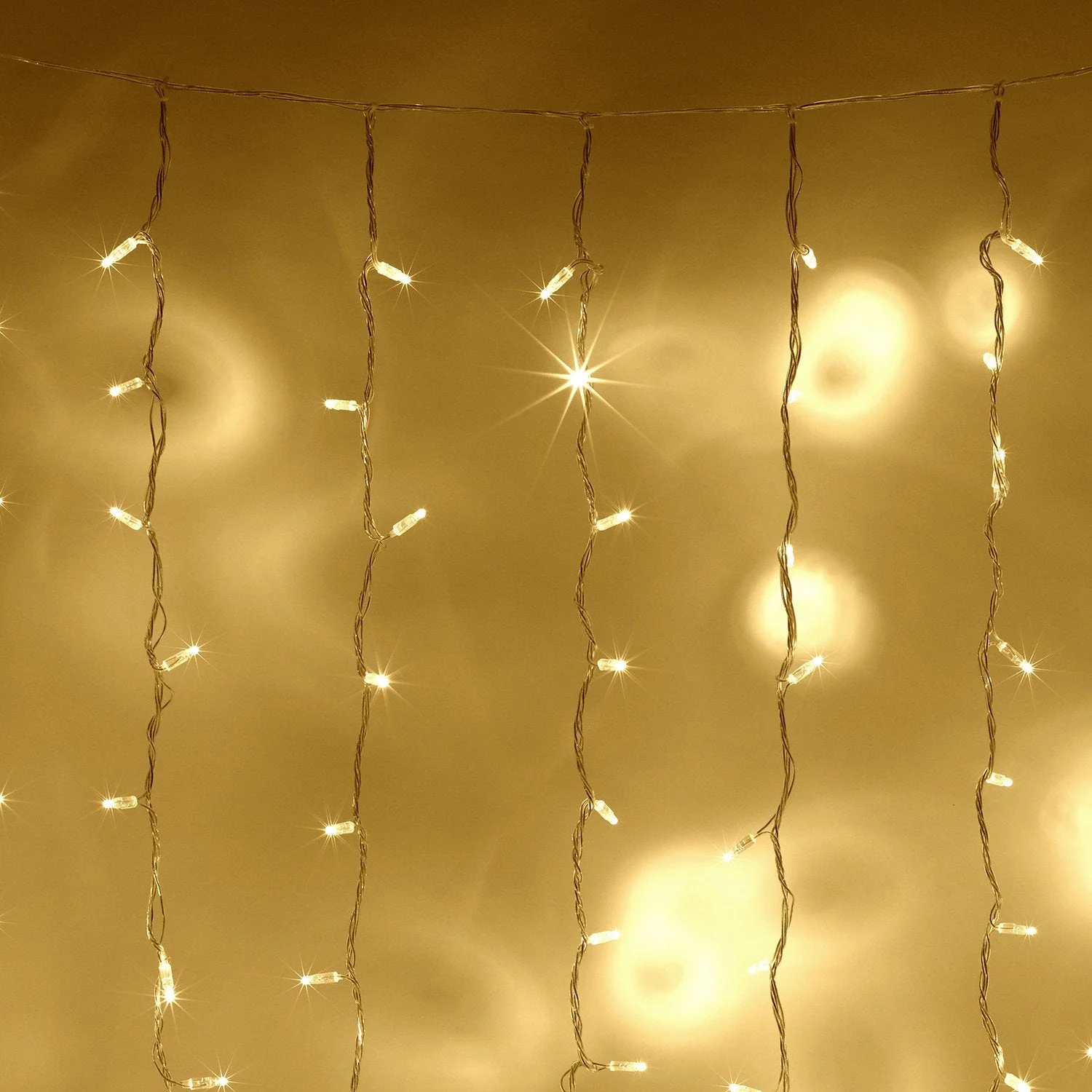 Core Connect 4m x 3m 576 Warm White Connectable Curtain Lights Clear Cable - Image 2