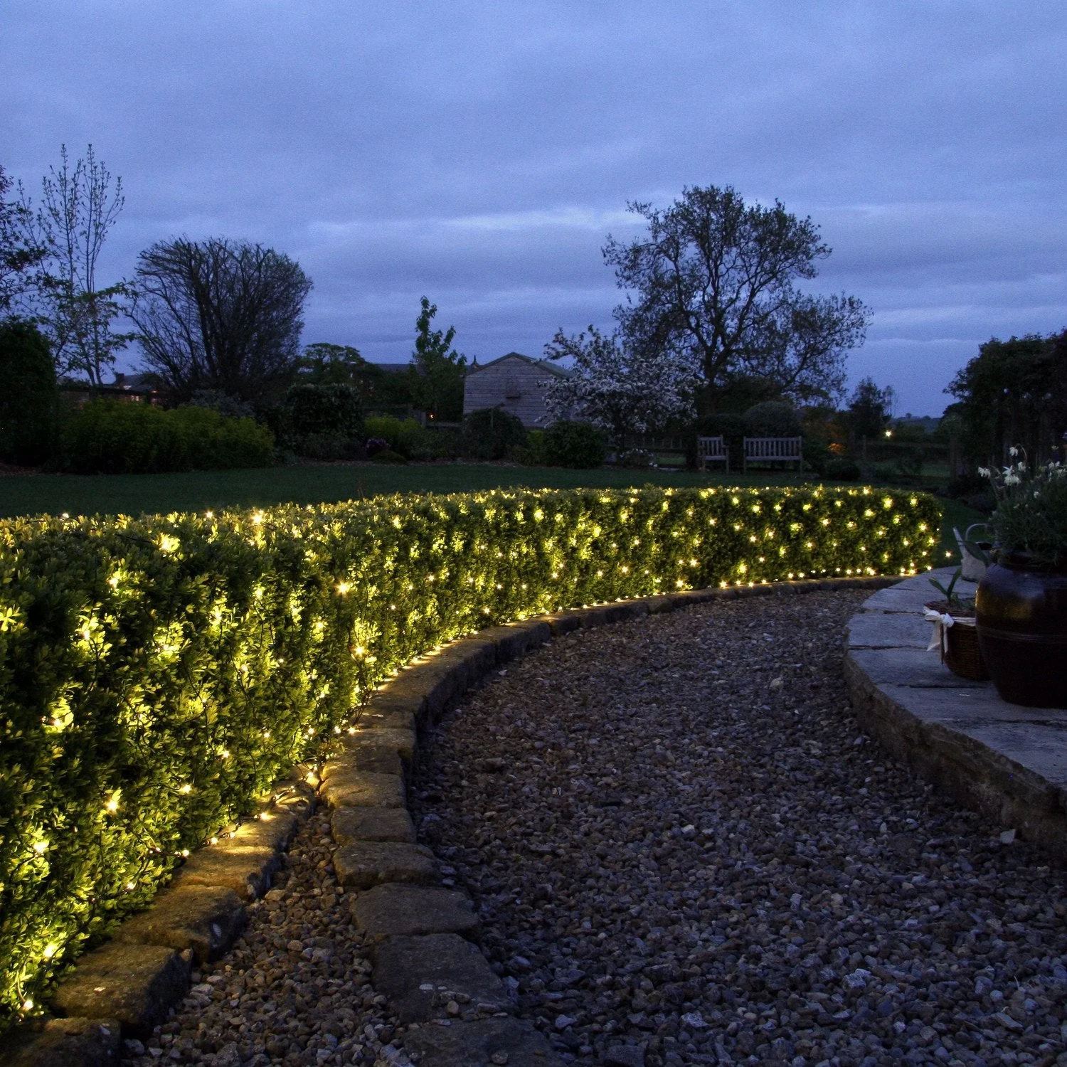Core Connect 6m x 2m 420 Warm White Connectable Net Lights Green Cable - Image 3