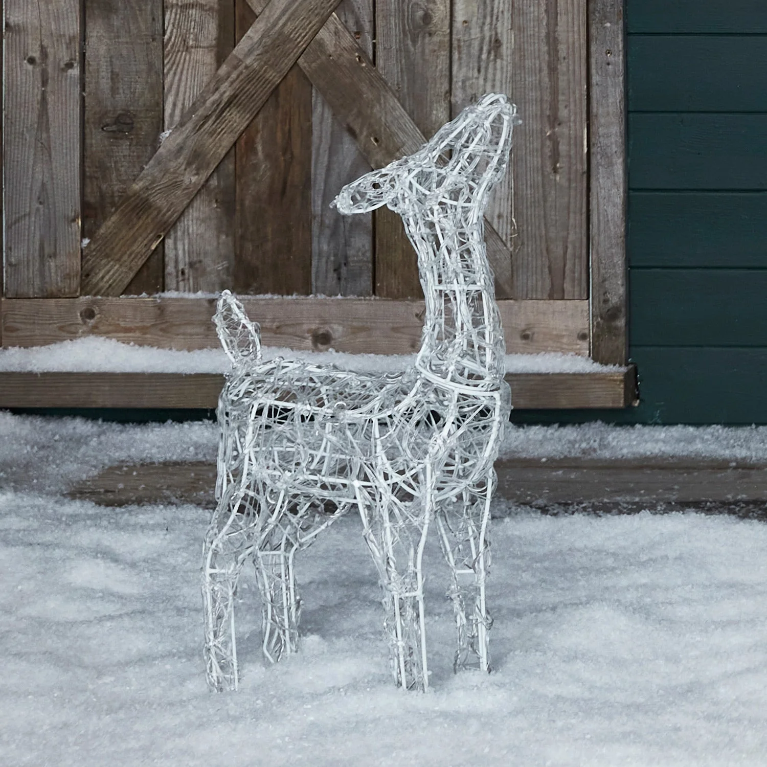 90cm Swinsty Doe & Fawn Acrylic Light Up Reindeer Duo - Image 13