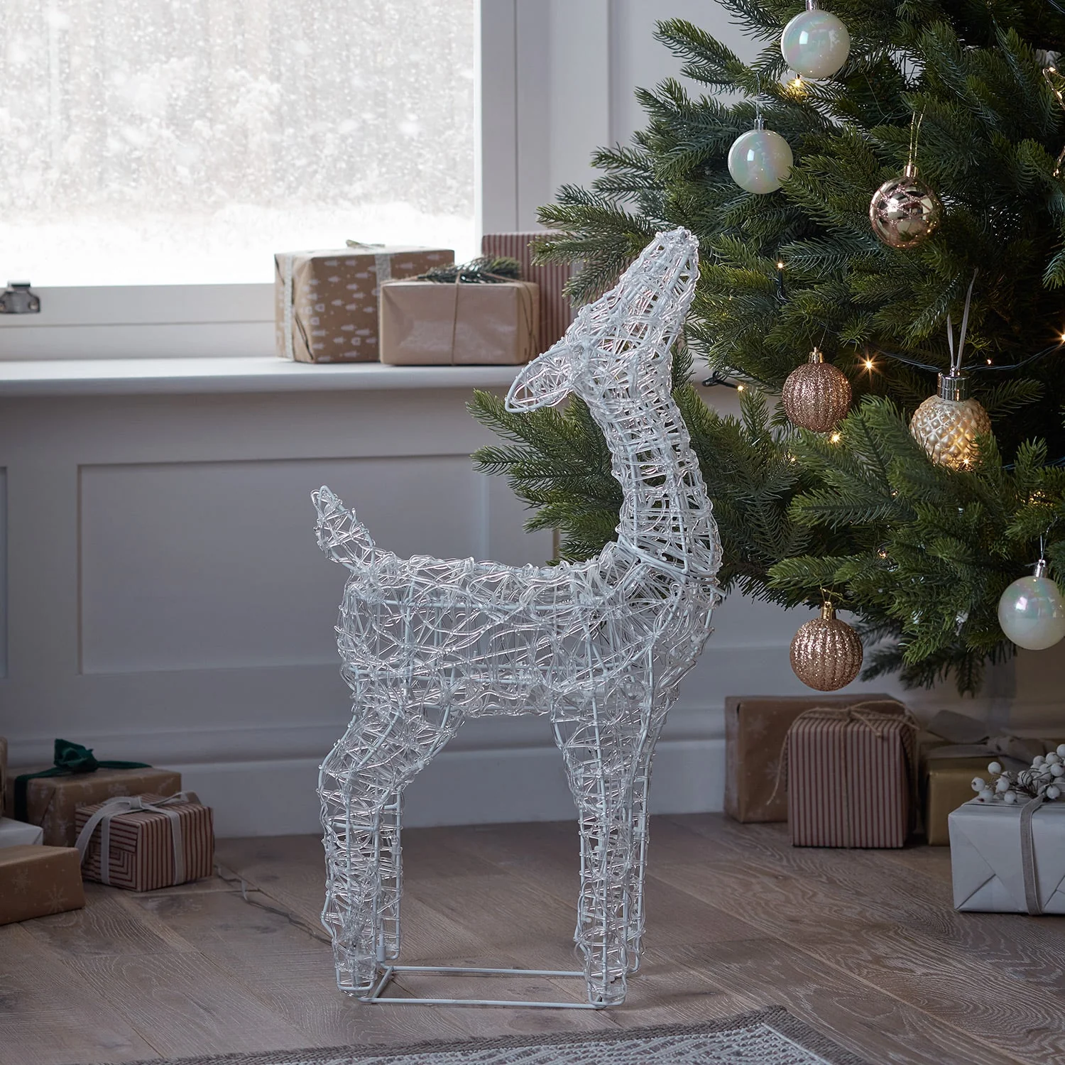 90cm Swinsty Doe & Fawn Acrylic Light Up Reindeer Duo - Image 16