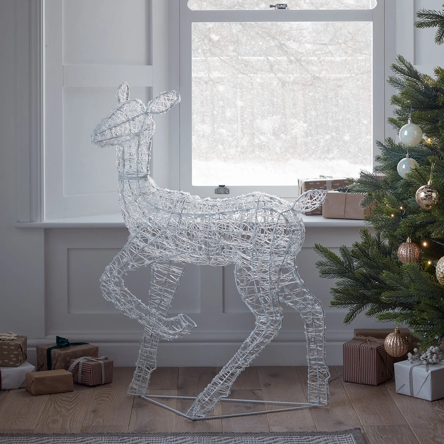 90cm Swinsty Doe & Fawn Acrylic Light Up Reindeer Duo - Image 17