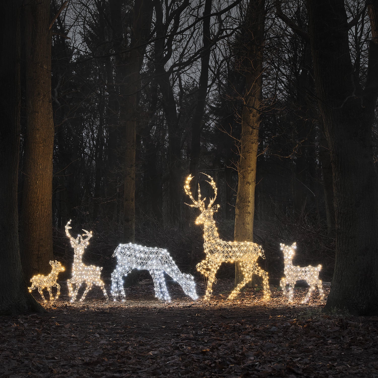 90cm Dual LED Studley Rattan Doe Light Up Reindeer - Image 4