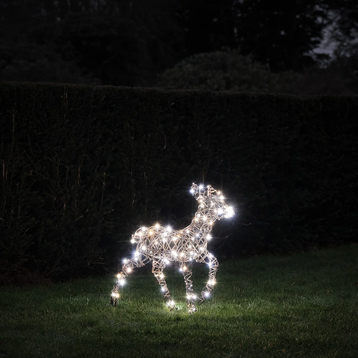 60cm Dual LED Studley Rattan Fawn Light Up Reindeer - Image 2