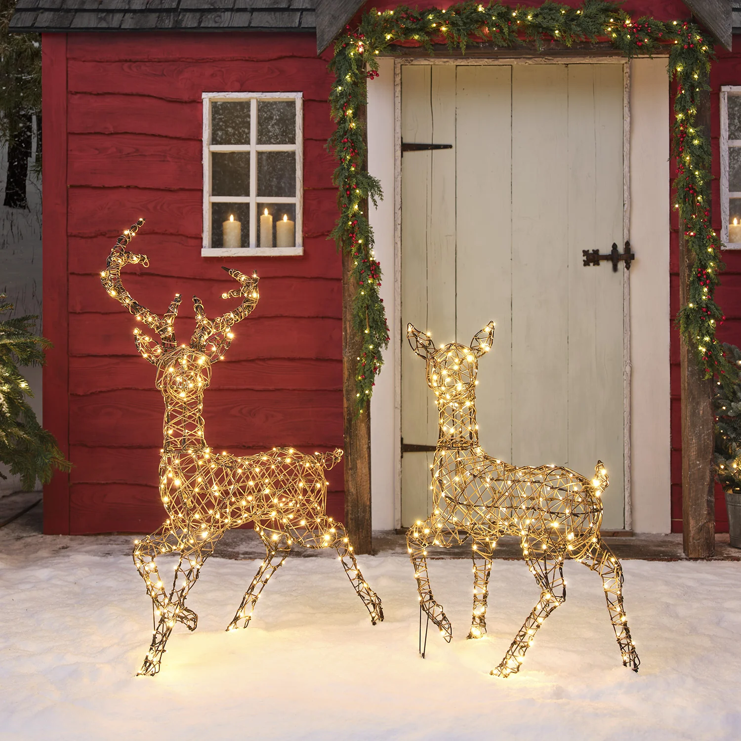 Dual LED Studley Stag & Doe Light Up Reindeer Duo - Image 6
