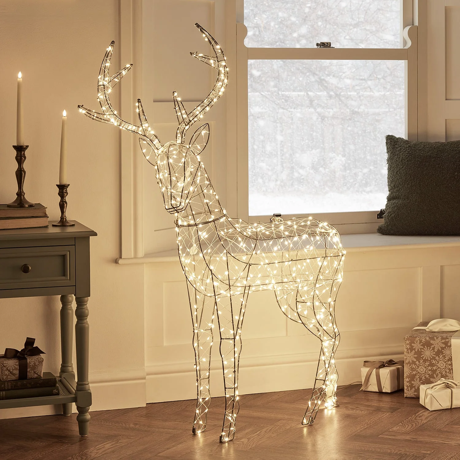 1.2m Duchy Stag Dual Colour Micro LED Light Up Reindeer - Image 4