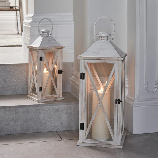 Folkestone Large Wooden Lantern with TruGlow® Candle - Image 4
