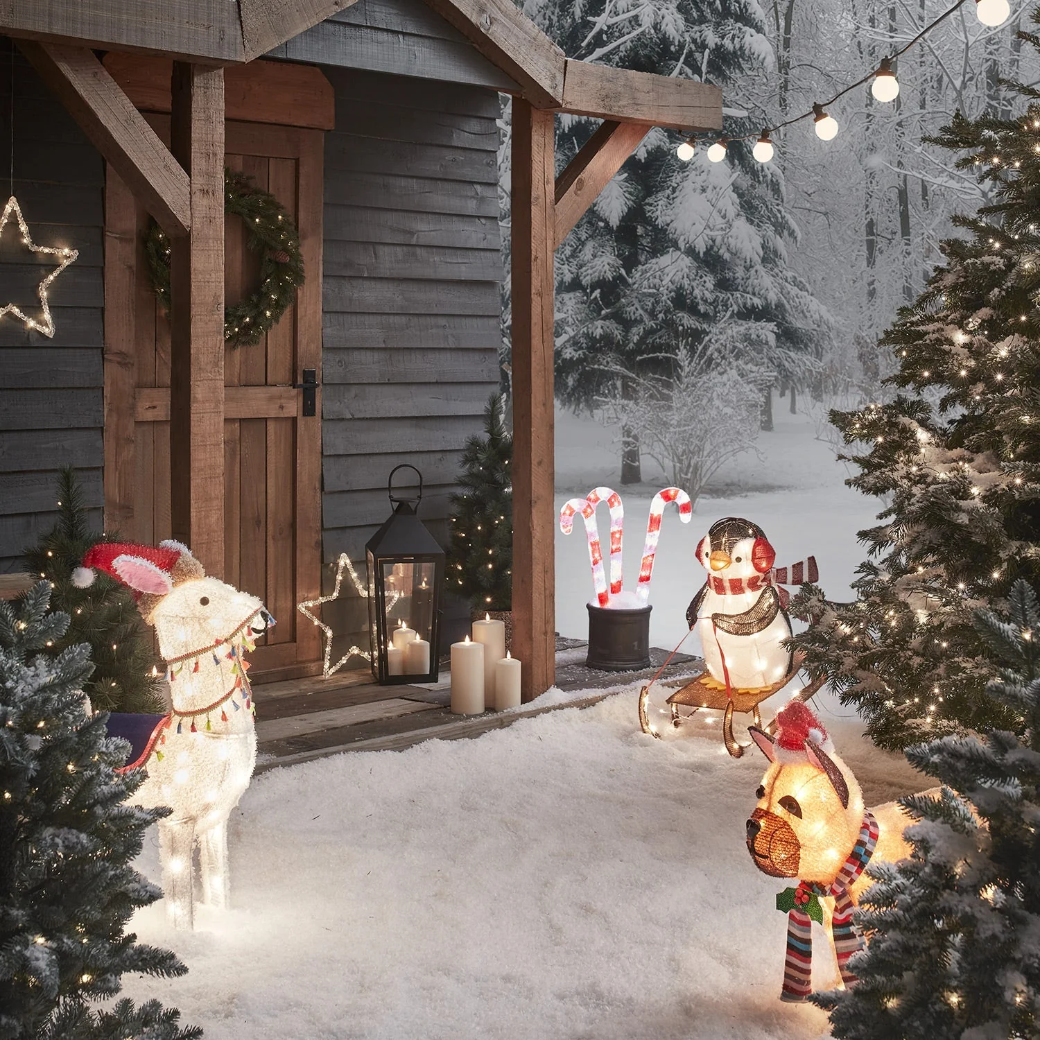 55cm French Bulldog Christmas Figure - Image 4