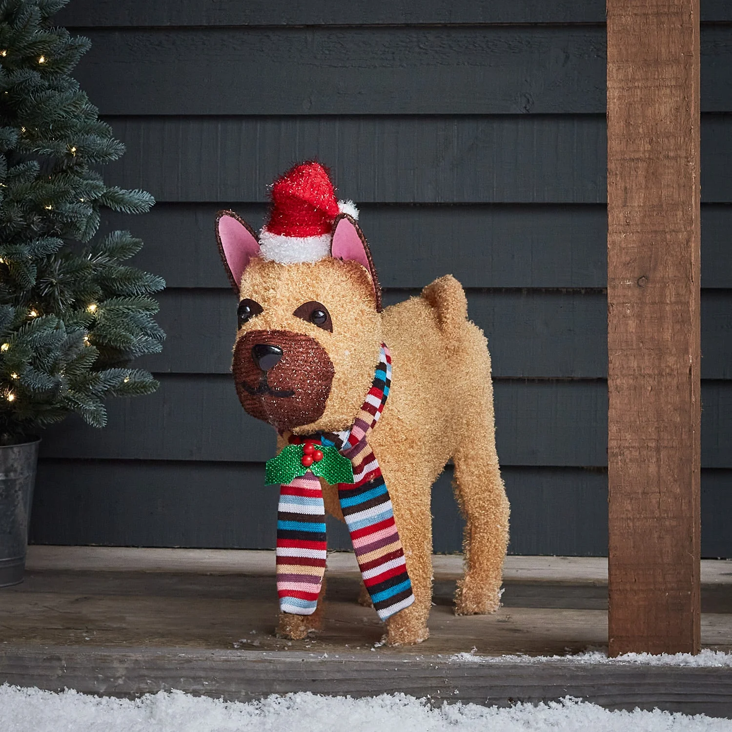 55cm French Bulldog Christmas Figure - Image 6