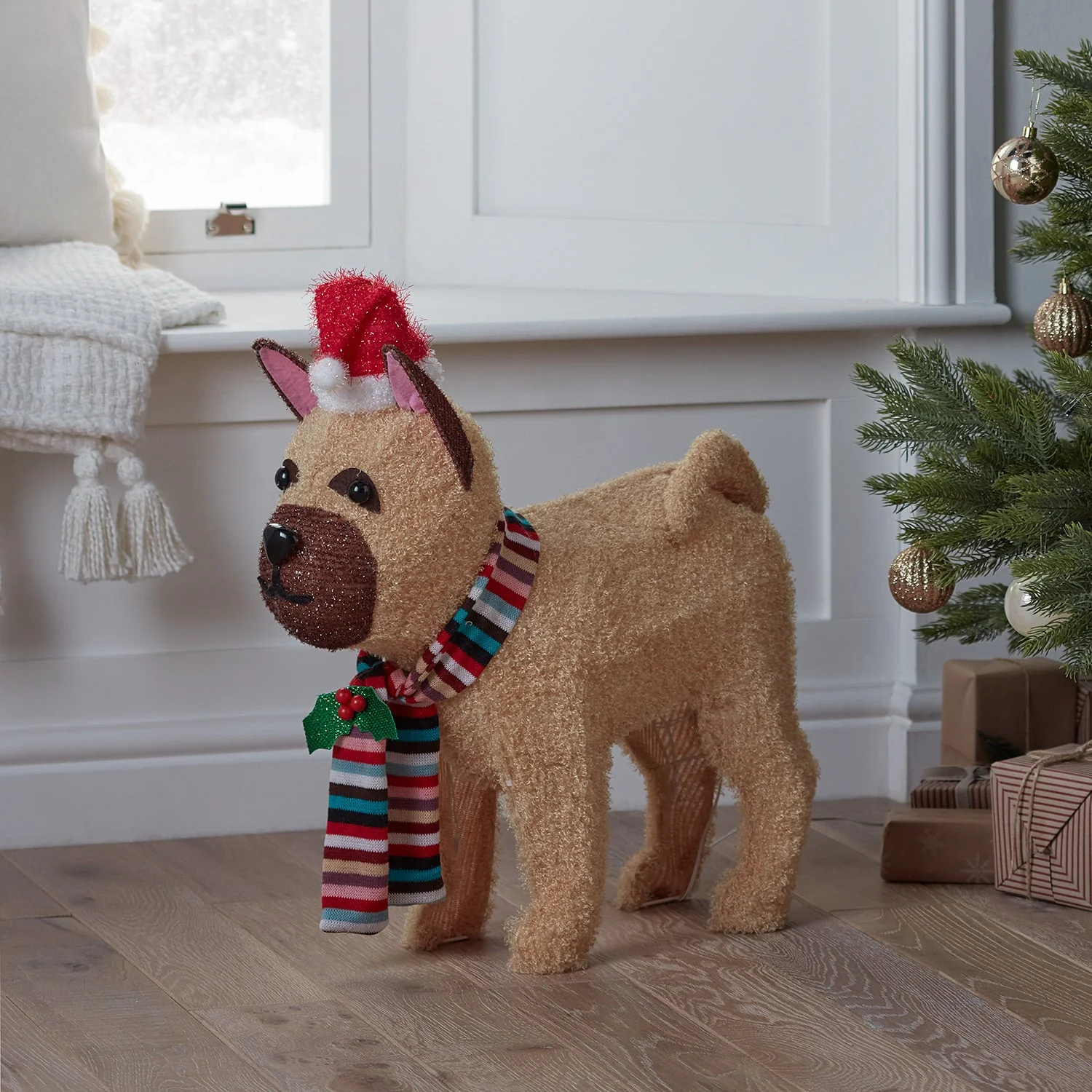 55cm French Bulldog Christmas Figure - Image 7