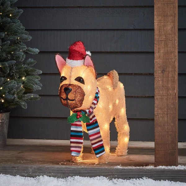 55cm French Bulldog Christmas Figure - Image 8