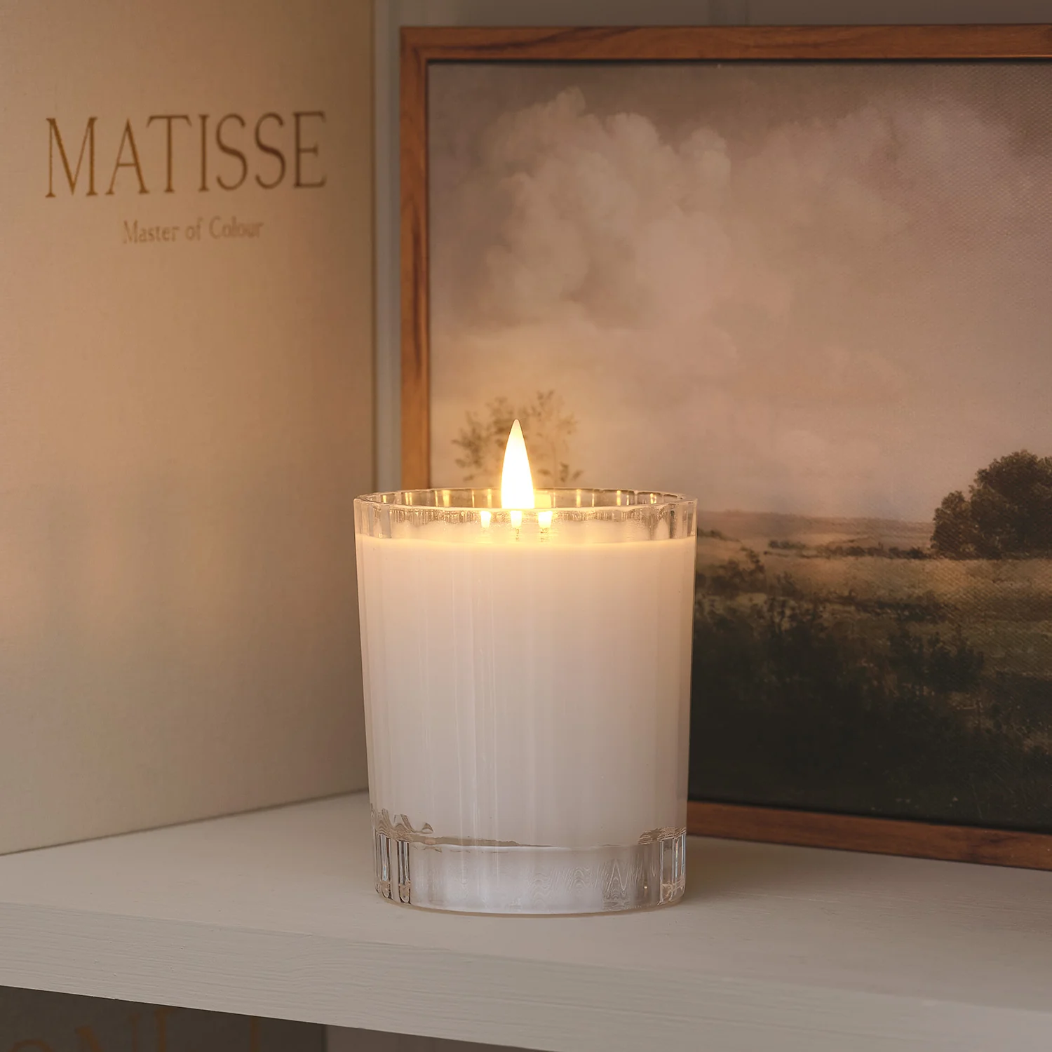 TruGlow® White LED Fluted Glass Candle with Remote Control - Image 7