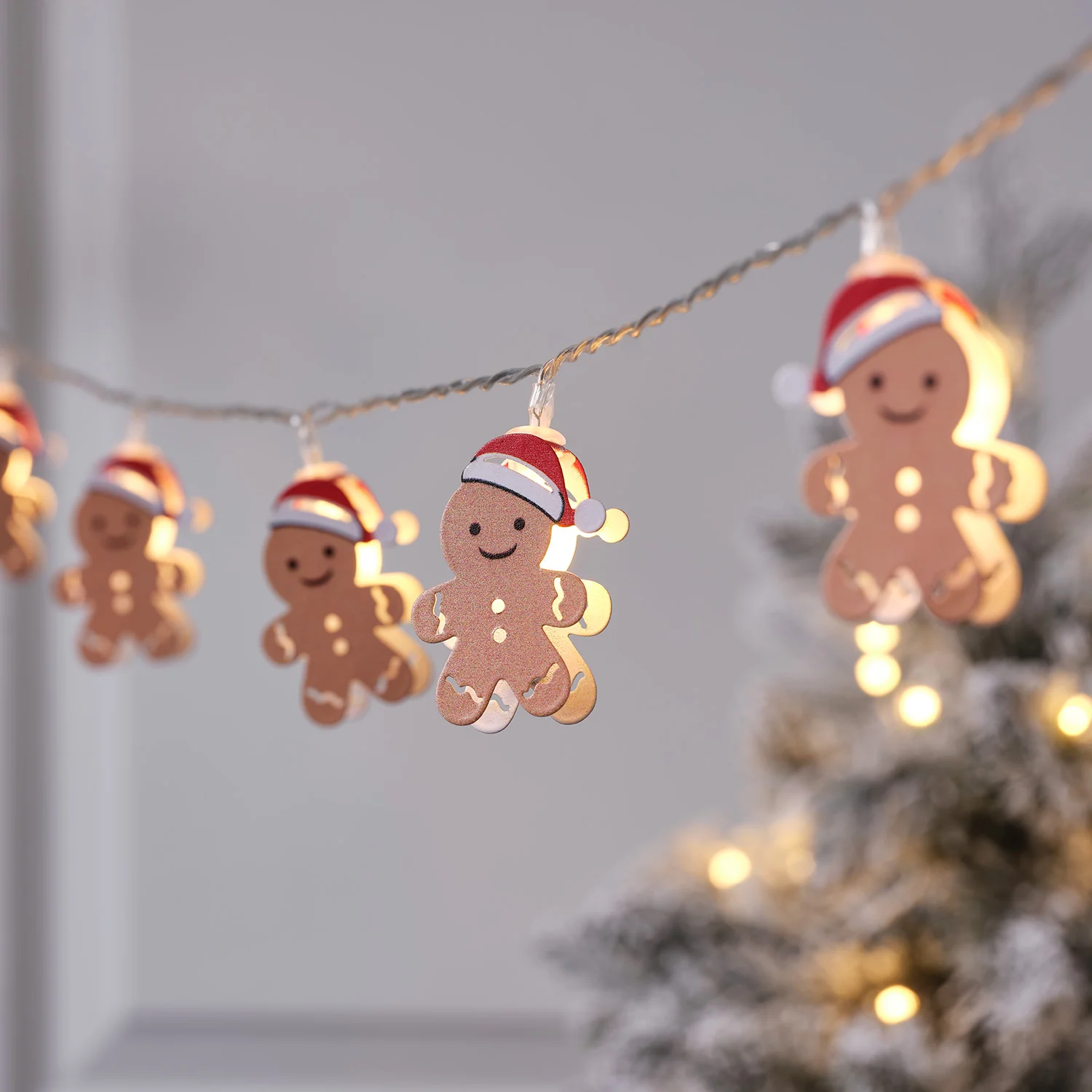 Glass Dome with Gingerbread LED String Lights - Image 4