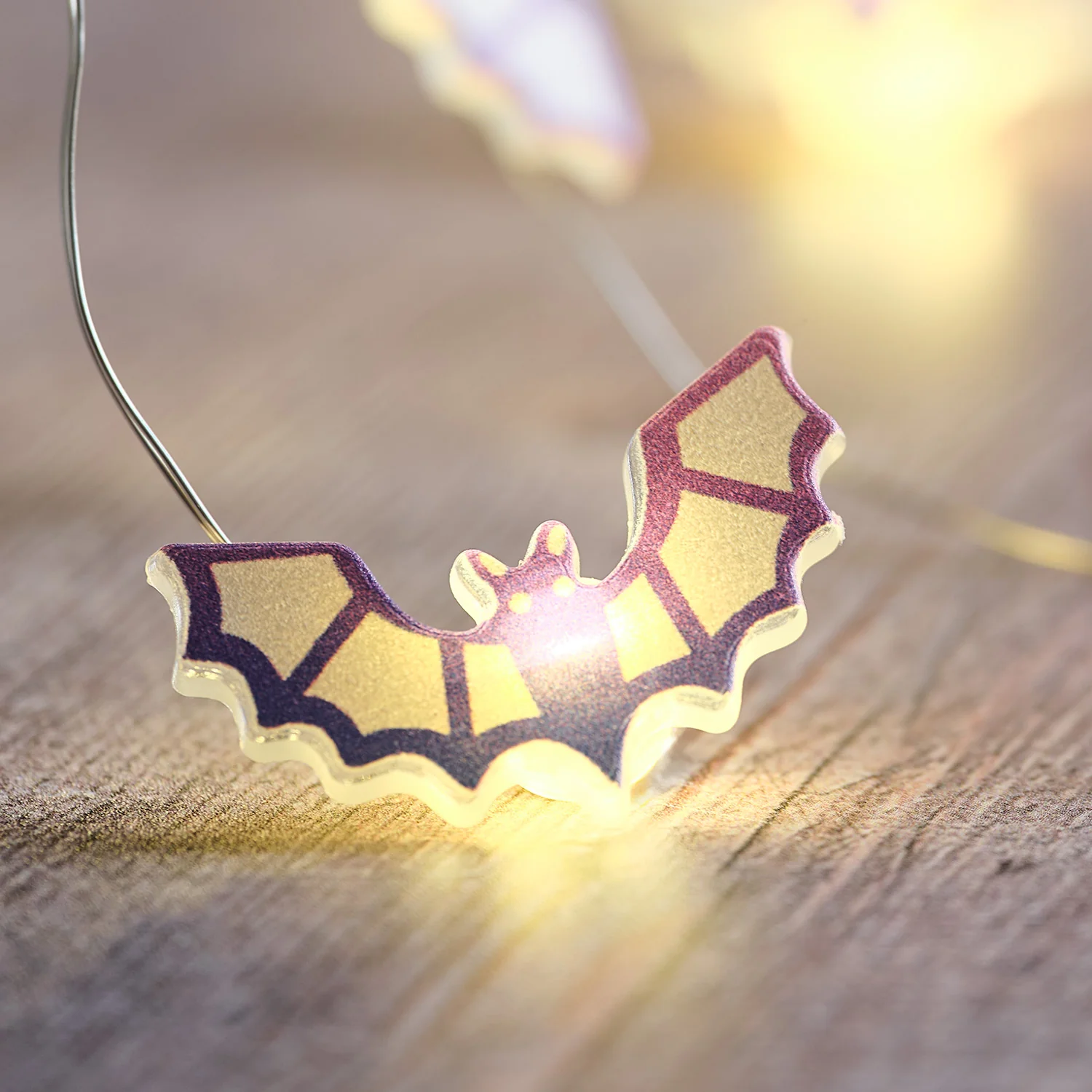 20 Halloween Bat LED Micro String Lights - Image 2