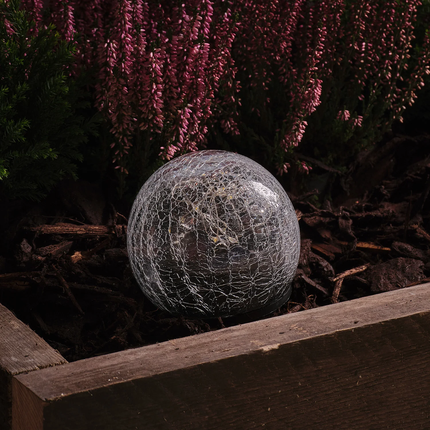 Globe Crackle Glass Solar Stake Light - Image 2