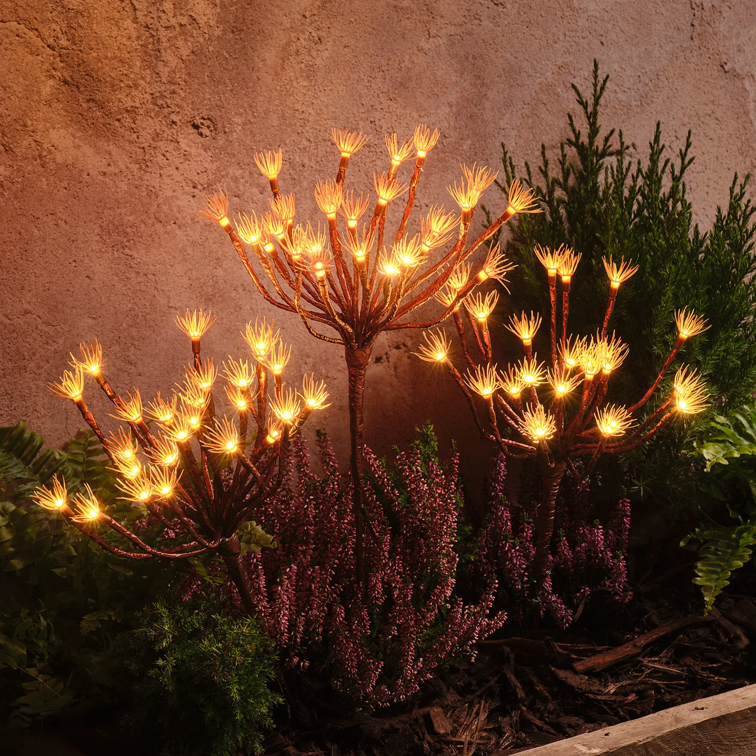 Gold Dandelion Starburst Solar Stake Light - Image 3