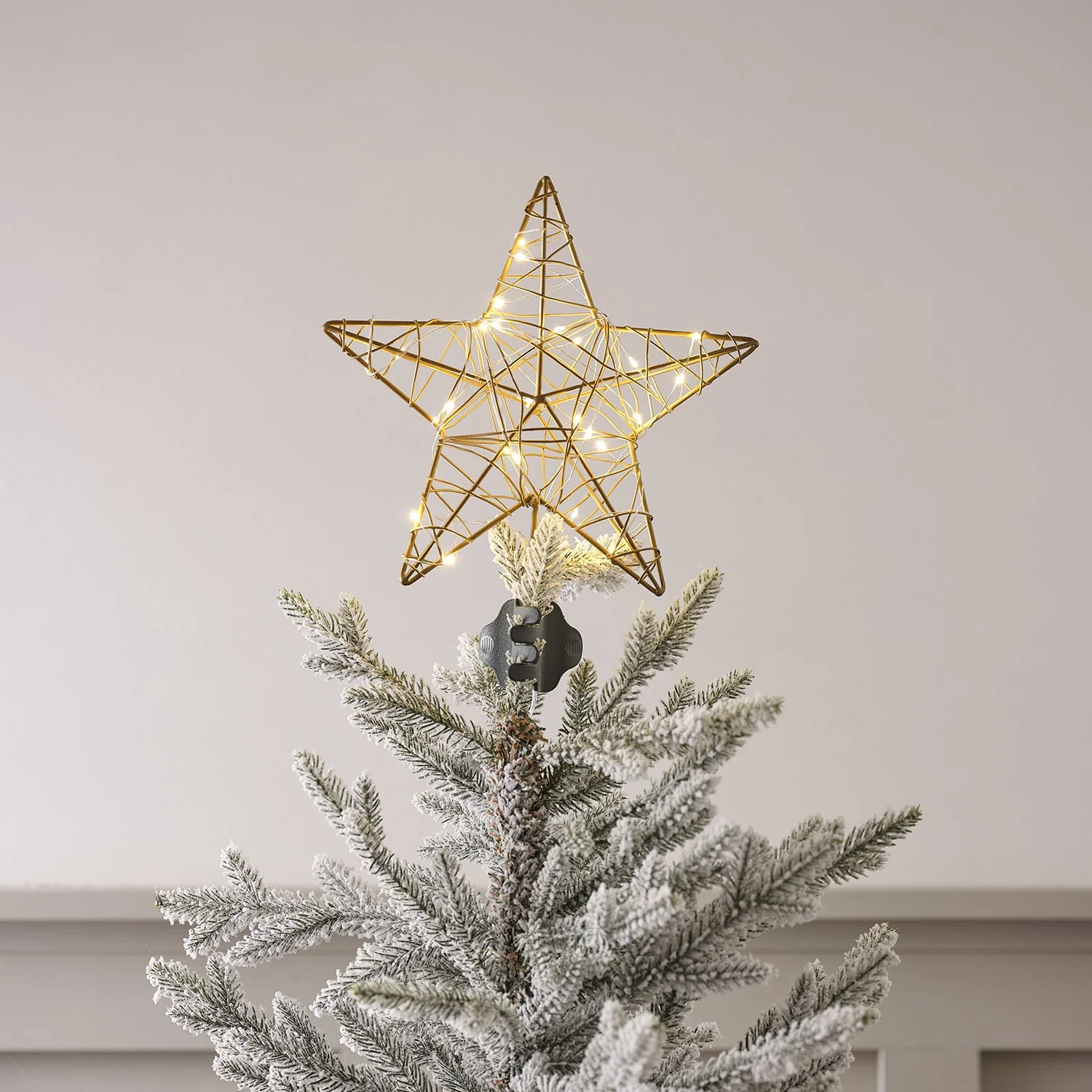 Gold Metal Star Christmas Tree Topper - Image 2
