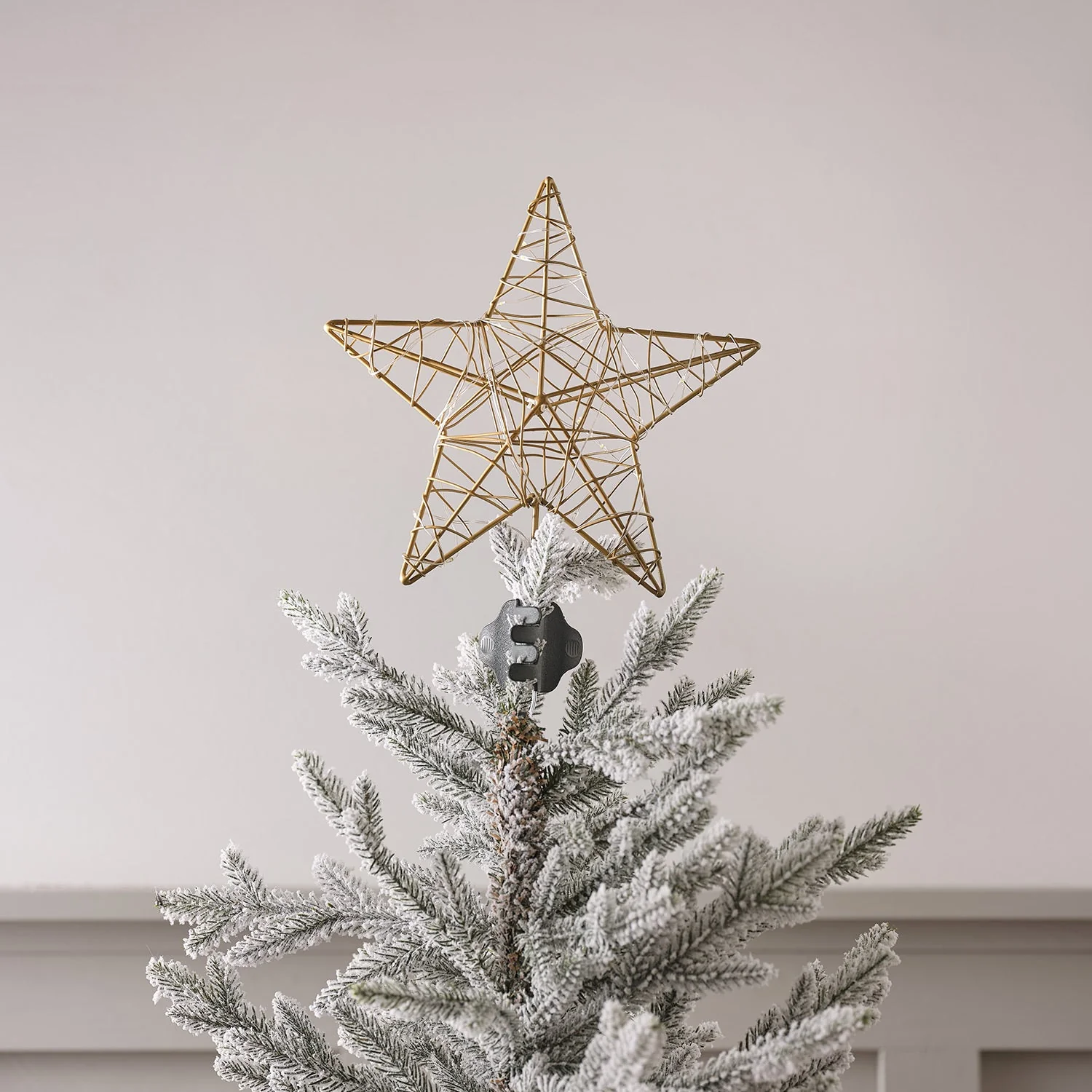 Gold Metal Star Christmas Tree Topper - Image 3