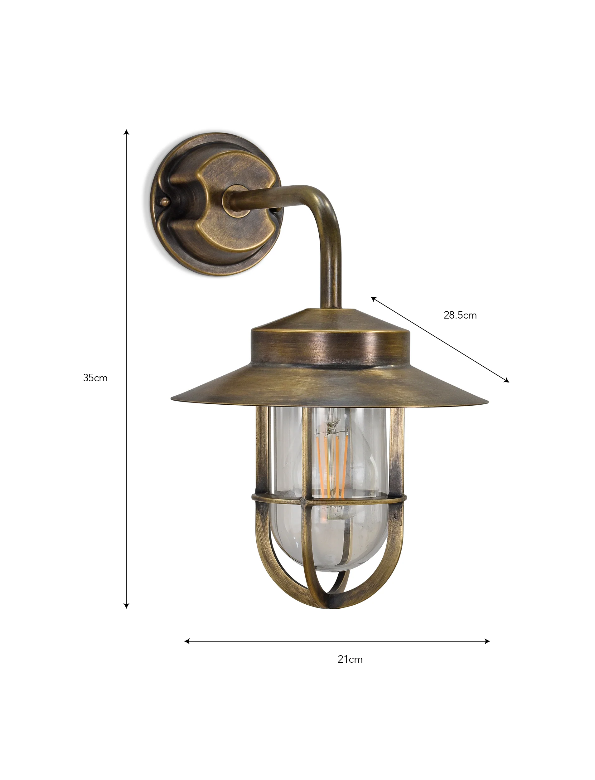 Hanwell Wall Light Antique Brass - Image 4