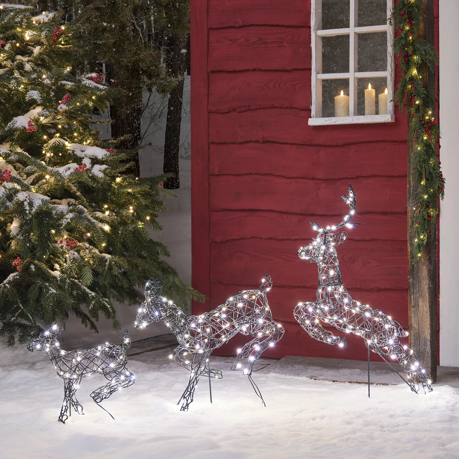 Harlow Leaping Light Up Reindeer Family - Image 5