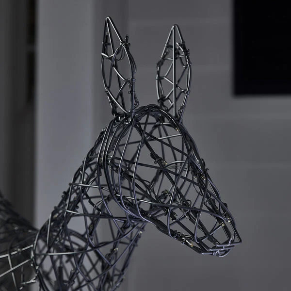 1m Regular Harlow Rattan Doe & Fawn Dual Colour LED Light Up Reindeer Duo - Image 18