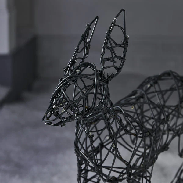 1m Regular Harlow Rattan Doe & Fawn Dual Colour LED Light Up Reindeer Duo - Image 19