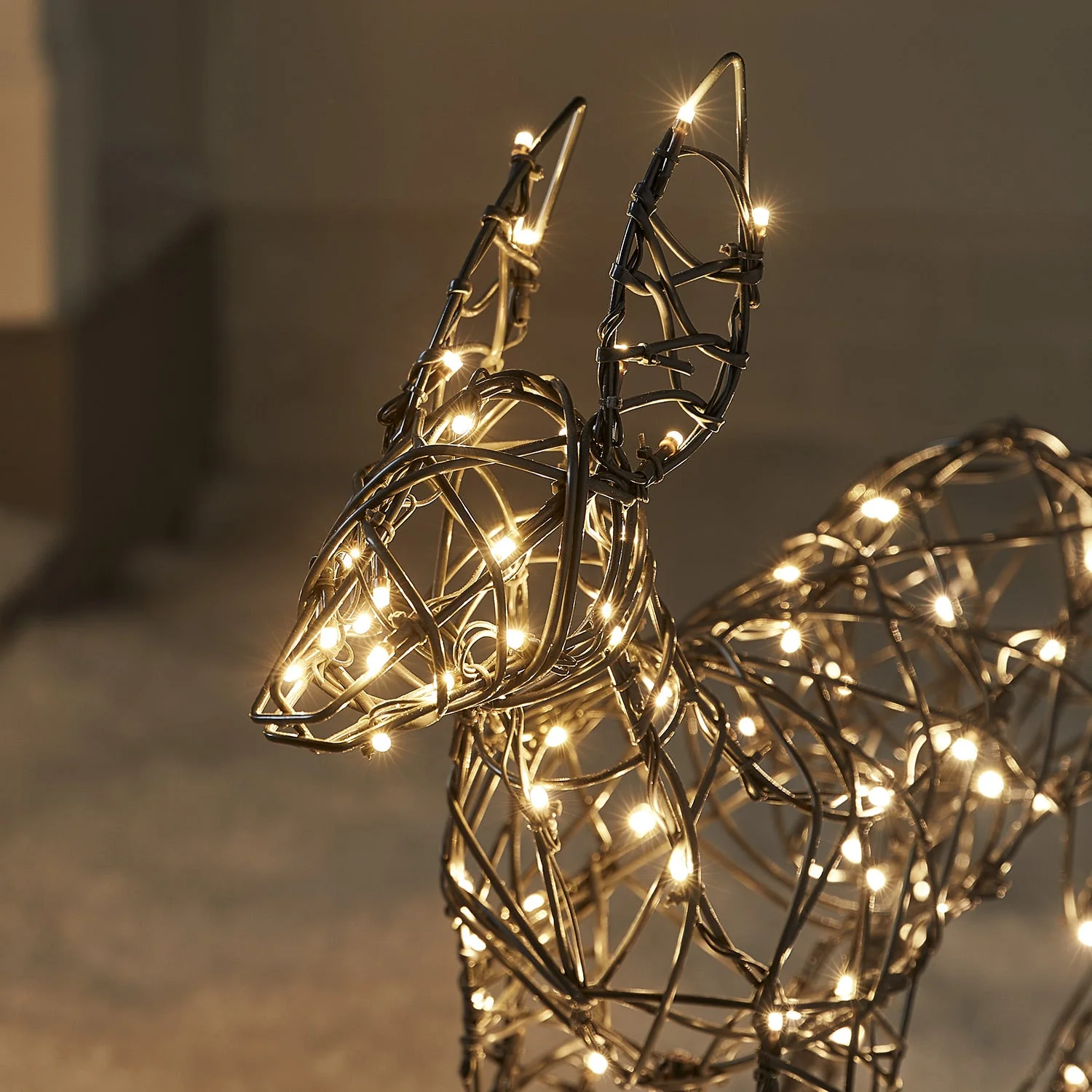 Set of 3 Regular Harlow Rattan Dual Colour LED Light Up Reindeer Family - Image 16
