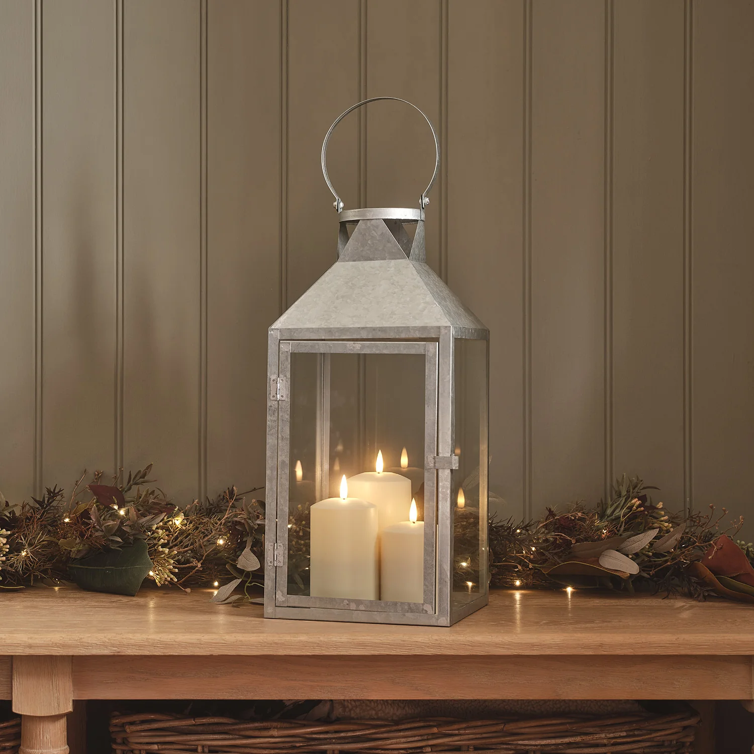 Hayle Large Metal Outdoor Lantern with TruGlow® Candle Trio - Image 12