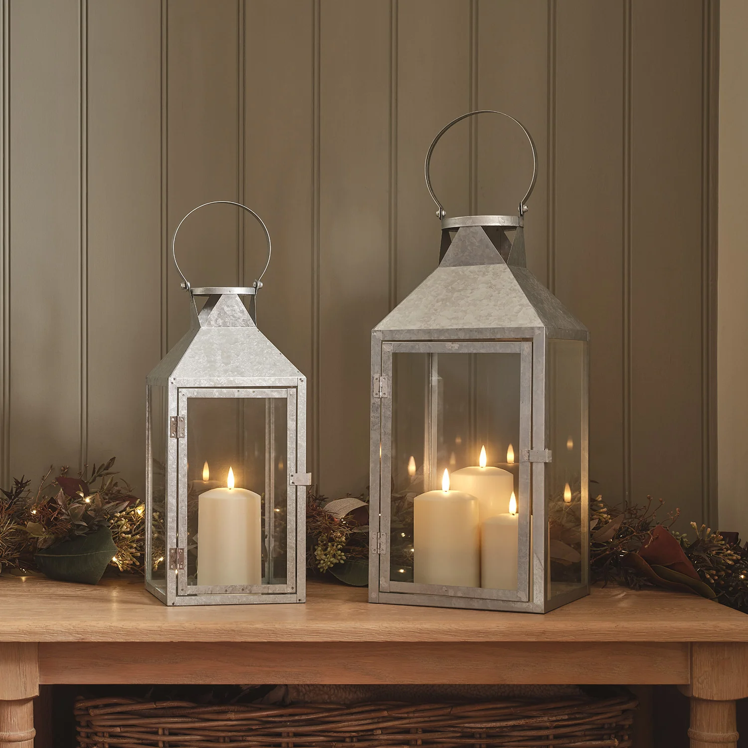 Hayle Large Metal Outdoor Lantern with TruGlow® Candle Trio - Image 13