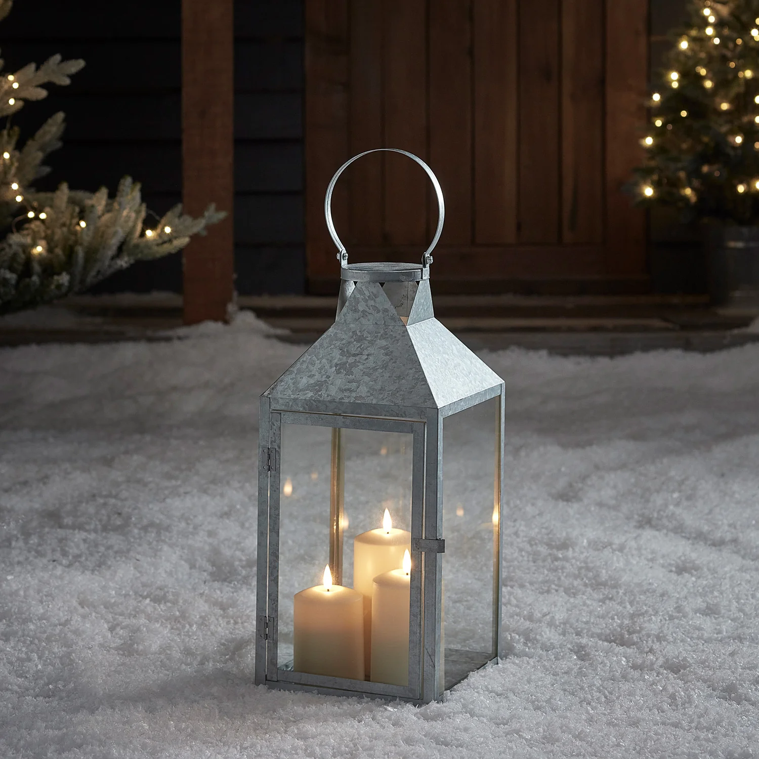 Hayle Large Metal Outdoor Lantern with TruGlow® Candle Trio - Image 14