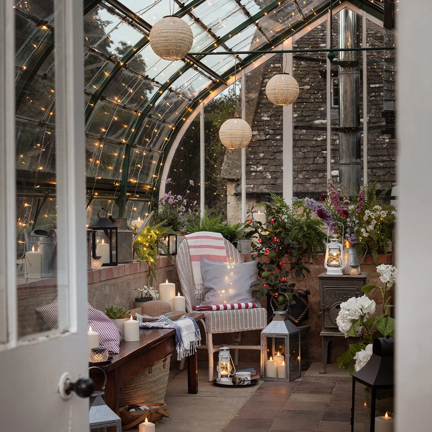 Hayle Large Metal Outdoor Lantern with TruGlow® Candle Trio - Image 6