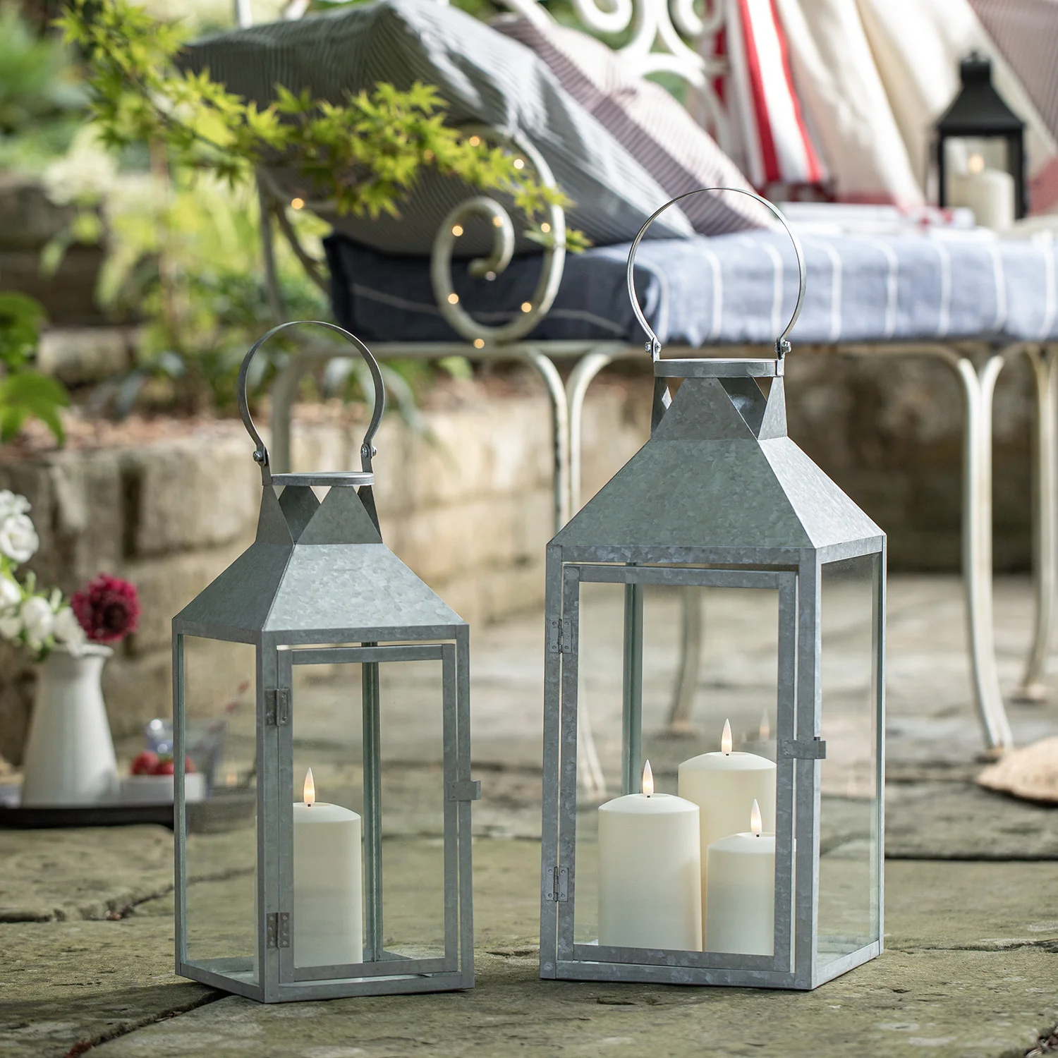 Hayle Large Metal Outdoor Lantern with TruGlow® Candle Trio - Image 8