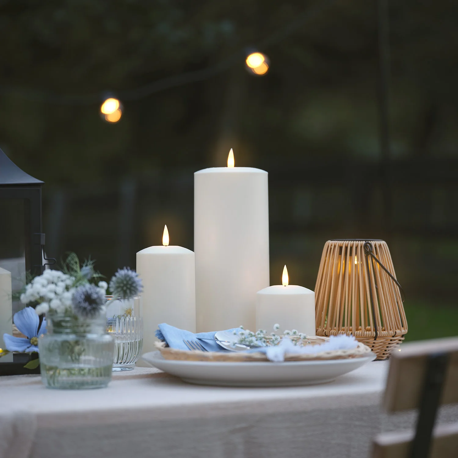 Hygge Wicker Style Solar Lantern - Image 2