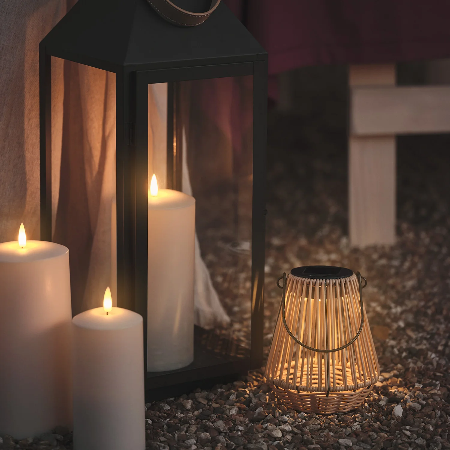 Hygge Wicker Style Solar Lantern - Image 7