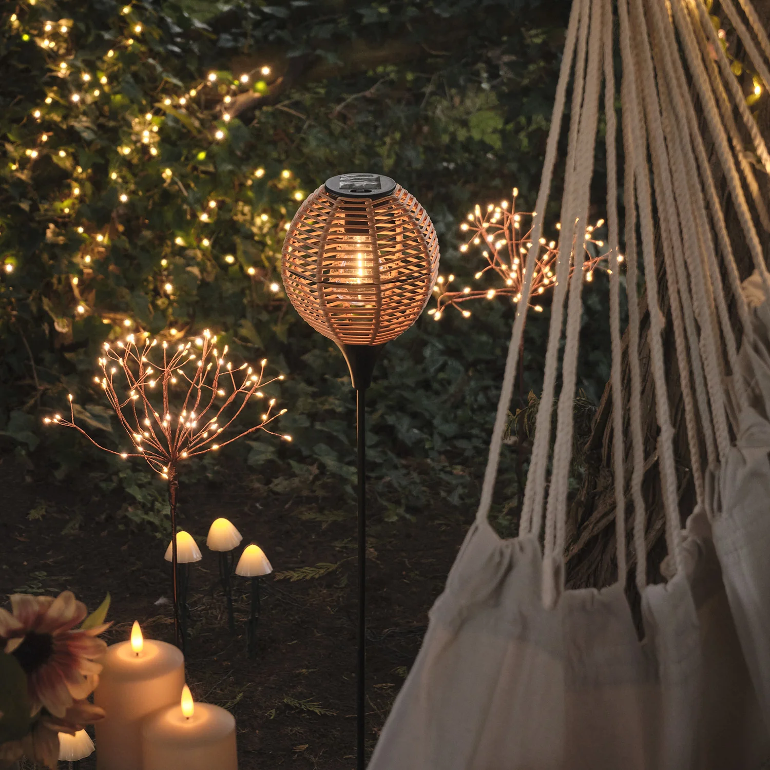 Hygge Wicker Style Solar Stake Light - Image 6