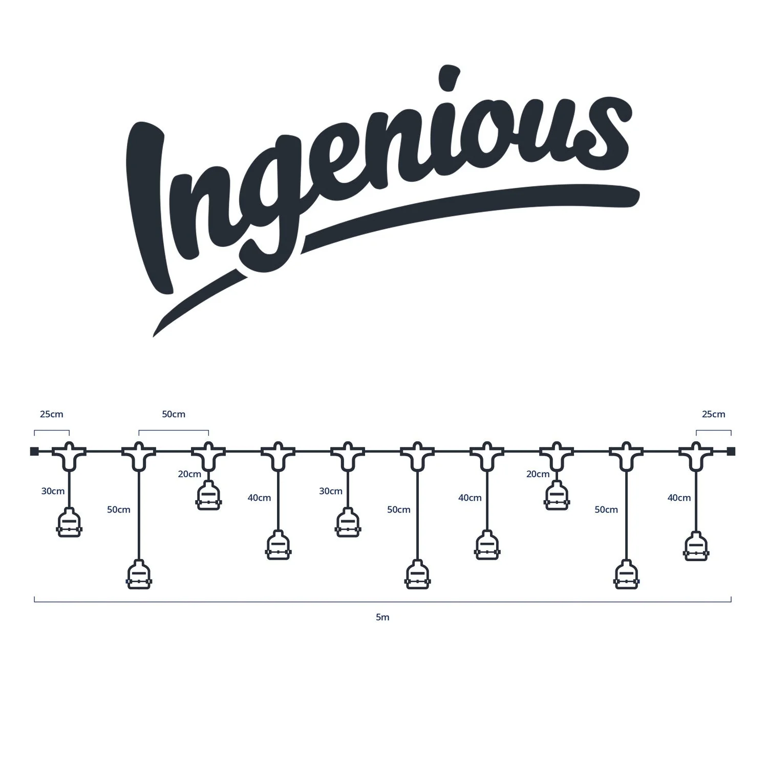 Ingenious Connect 10 Squirrel Cage Bulb Festoon Light Bundle Staggered Drop - Image 10