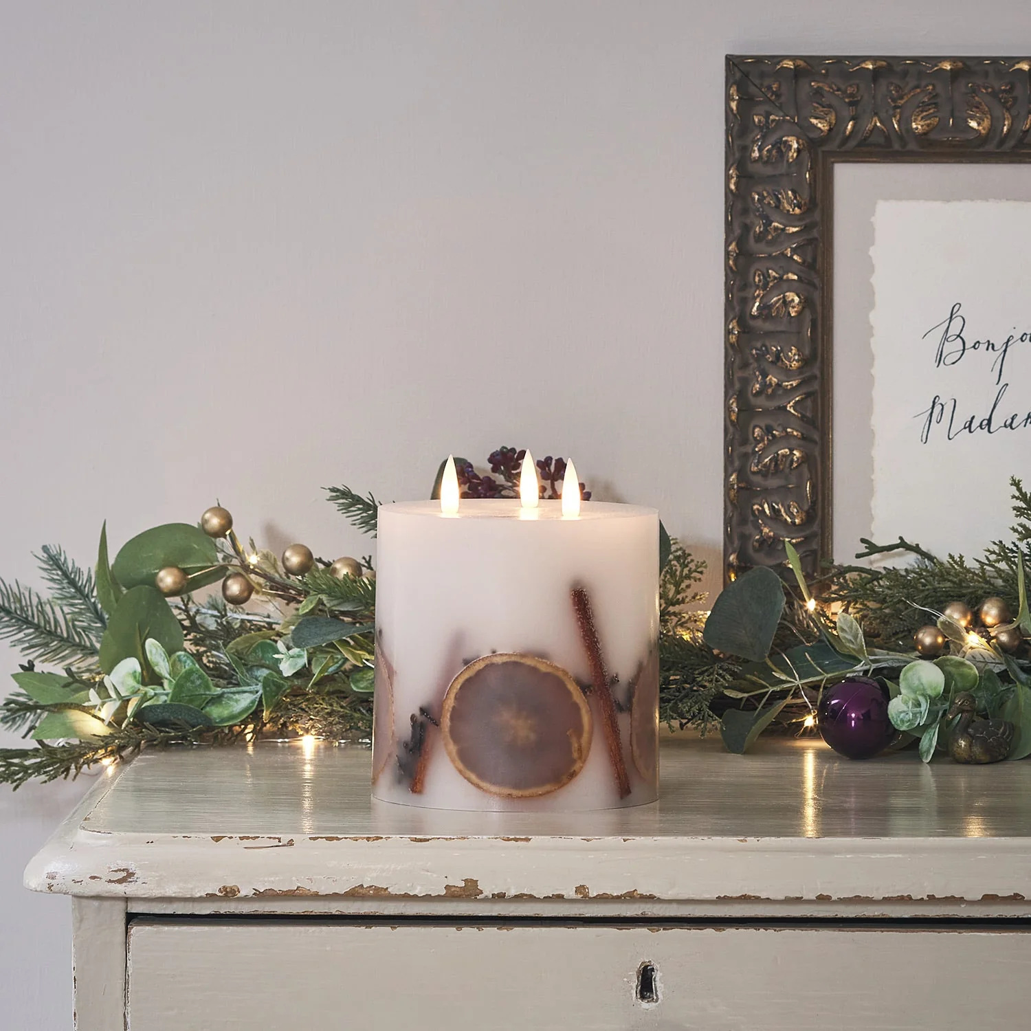 TruGlow® LED 3 Wick Winter Candle - Image 2