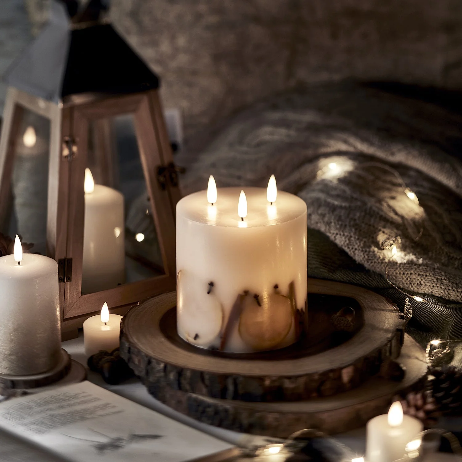 TruGlow® LED 3 Wick Winter Candle - Image 3