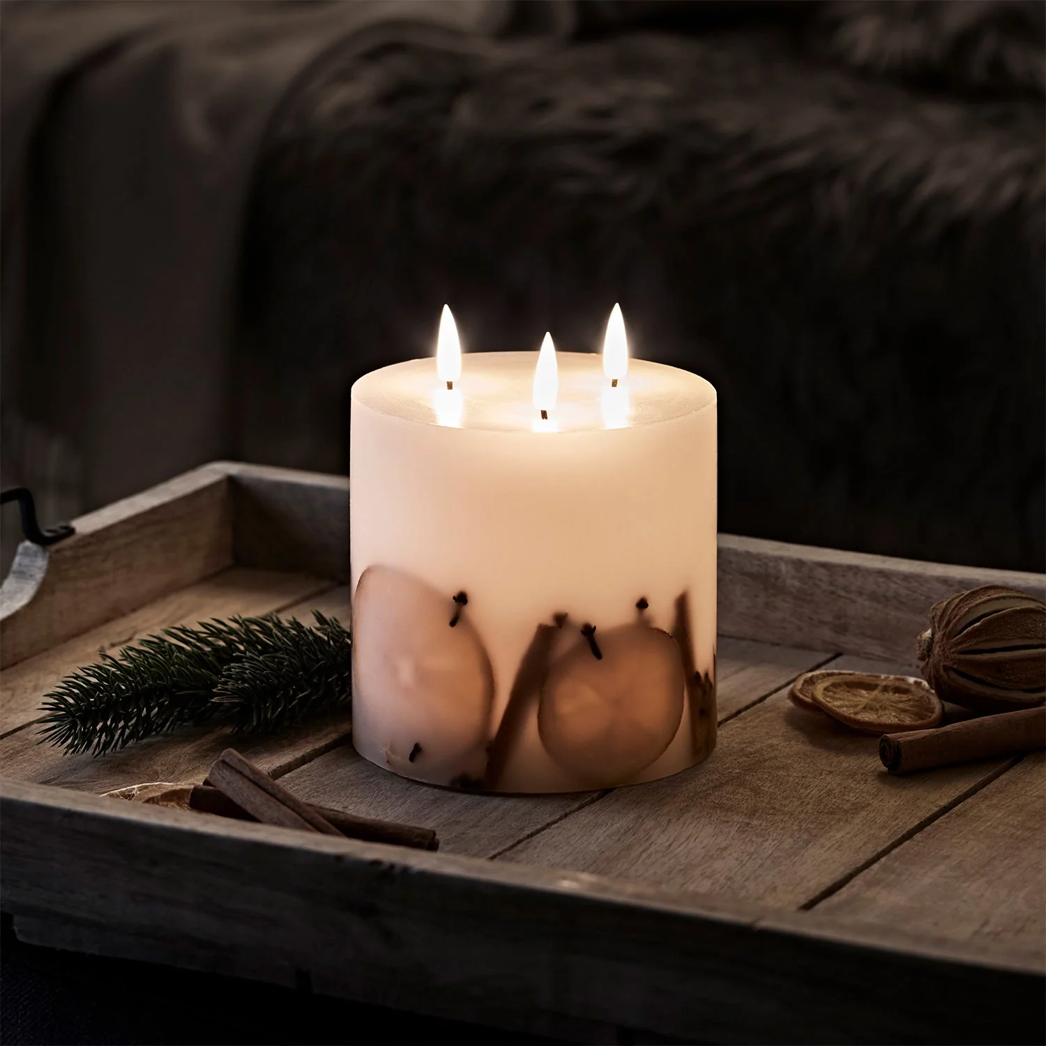 TruGlow® LED 3 Wick Winter Candle - Image 5