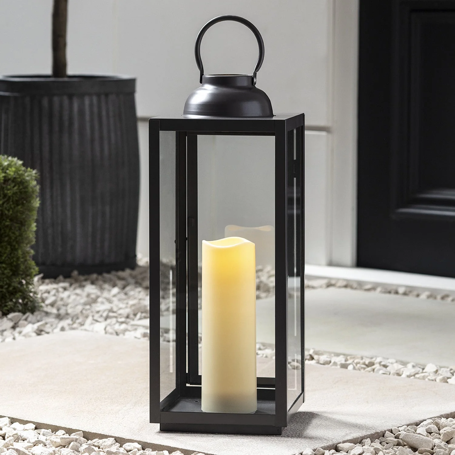 Large Slate Grey Garden Lantern - Image 2